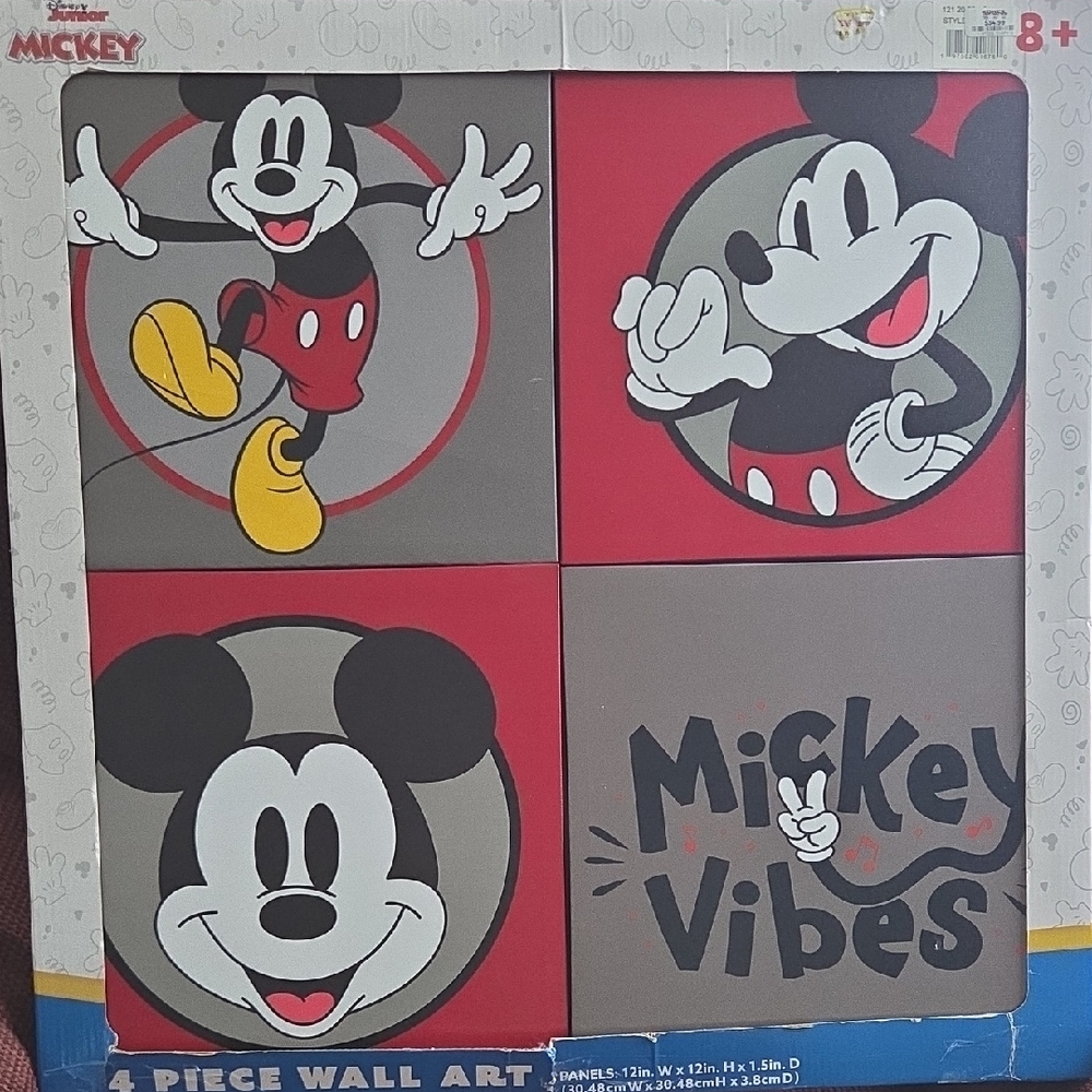 Disney Mickey Mouse Vibes Wall Art - Red, Black, White